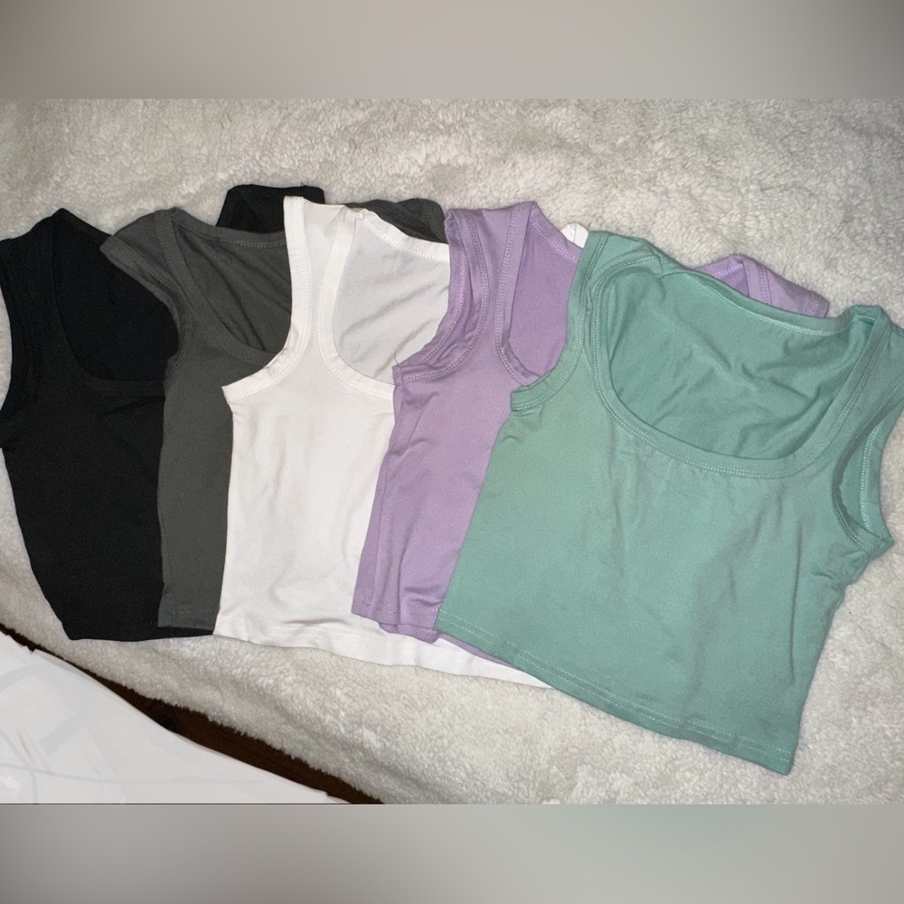 SHEIN Women's Tank Tops in Black, Gray, White, Purple, and Green